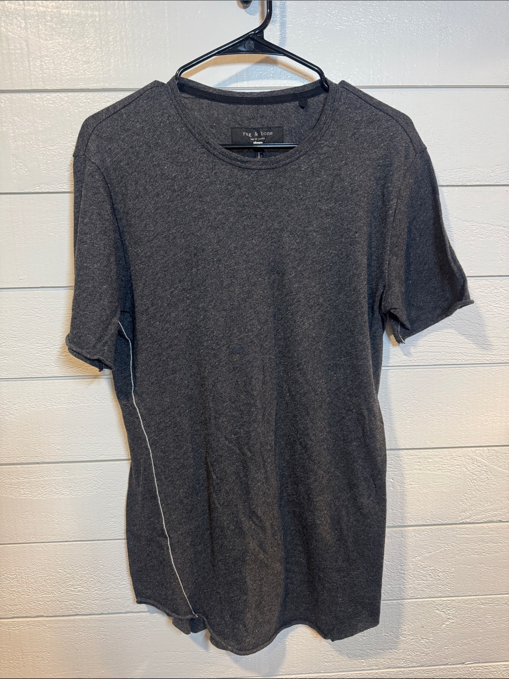 rag & bone Charcoal Crew Neck Oversized T-Shirt- xs